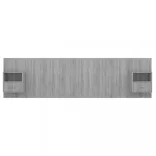 szürke sonoma színű szerelt fa ágyfejtámla szekrényekkel