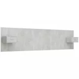 betonszürke szerelt fa ágyfejtámla szekrényekkel