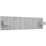 szürke sonoma színű szerelt fa ágyfejtámla szekrényekkel