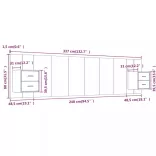 betonszürke szerelt fa ágyfejtámla szekrényekkel