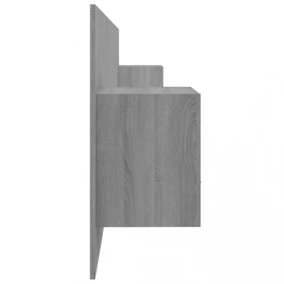 szürke sonoma színű szerelt fa ágyfejtámla szekrényekkel