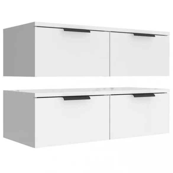 2 db fehér szerelt fa fali szekrény 68 x 30 x 20 cm