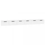 2 db fehér szerelt fa faliszekrény 102 x 30 x 20 cm