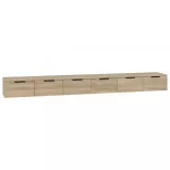 2 db sonoma tölgy színű szerelt fa faliszekrény 102x30x20 cm