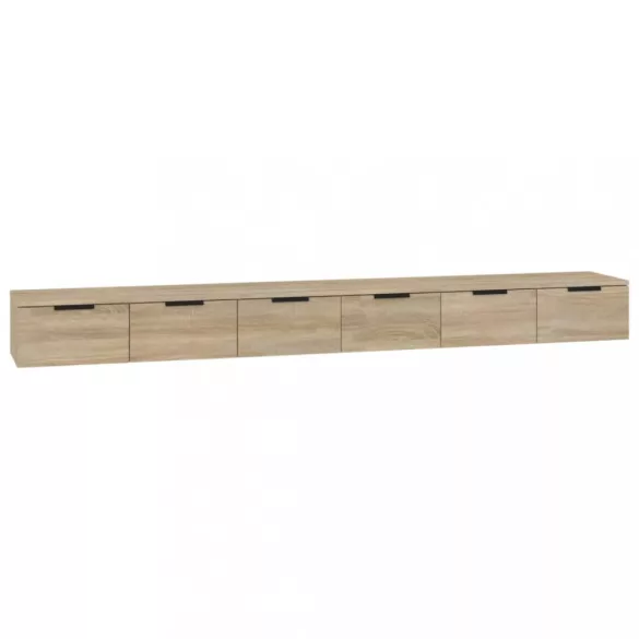 2 db sonoma tölgy színű szerelt fa faliszekrény 102x30x20 cm