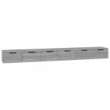 2 db szürke sonoma színű szerelt fa faliszekrény 102x30x20 cm