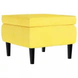 mustársárga bársony magas háttámlájú fotel lábtartóval