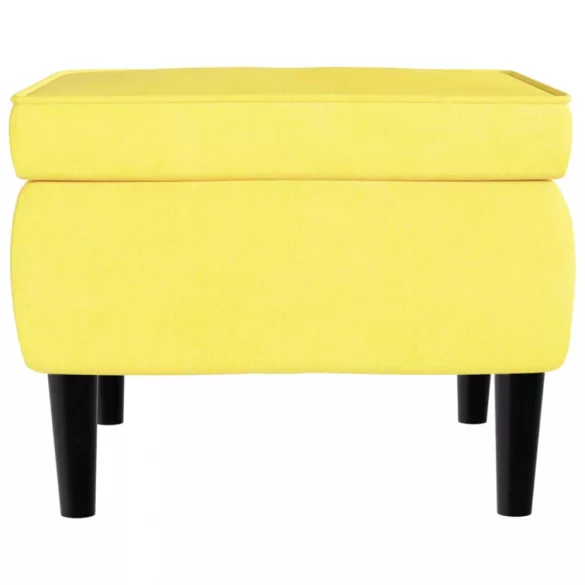 mustársárga bársony magas háttámlájú fotel lábtartóval