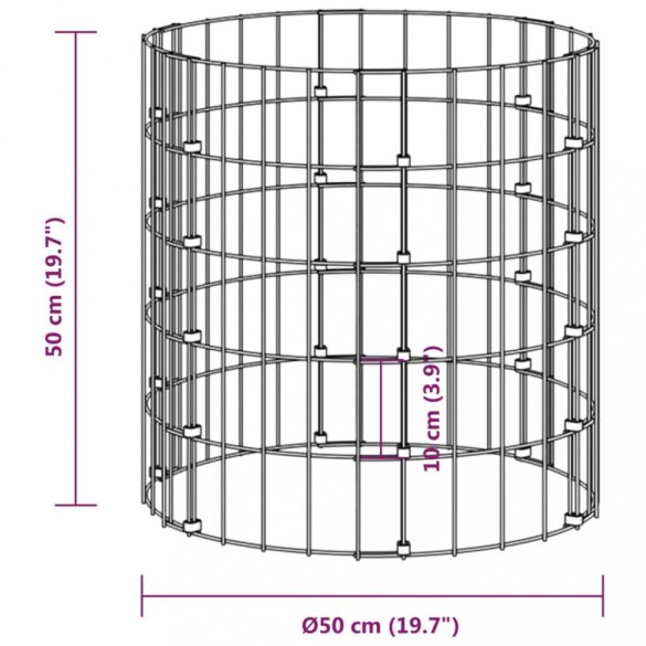 horganyzott acél kerti komposztáló Ø50 x 50 cm