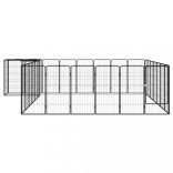 30-paneles fekete porszórt acél kutyakennel 50 x 100 cm