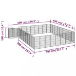 38-paneles fekete porszórt acél kutyakennel 50 x 100 cm