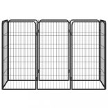 8-paneles fekete porszórt acél kutyakennel 50 x 100 cm