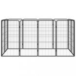12-paneles fekete porszórt acél kutyakennel 50 x 100 cm