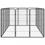 16-paneles fekete porszórt acél kutyakennel 50 x 100 cm