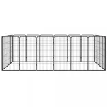 20-paneles fekete porszórt acél kutyakennel 50 x 100 cm