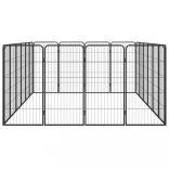 20-paneles fekete porszórt acél kutyakennel 50 x 100 cm