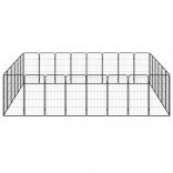 28-paneles fekete porszórt acél kutyakennel 50 x 100 cm
