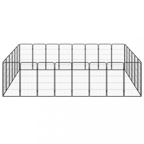 28-paneles fekete porszórt acél kutyakennel 50 x 100 cm
