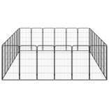 28-paneles fekete porszórt acél kutyakennel 50 x 100 cm
