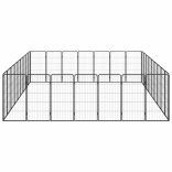 32-paneles fekete porszórt acél kutyakennel 50 x 100 cm