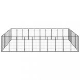 36-paneles fekete porszórt acél kutyakennel 50 x 100 cm