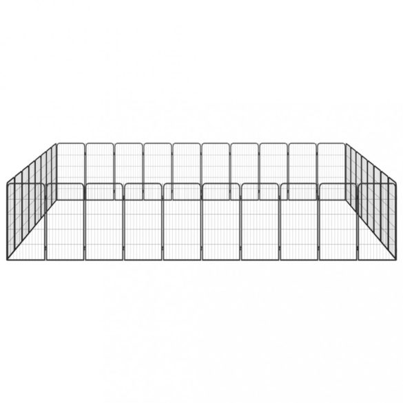 36-paneles fekete porszórt acél kutyakennel 50 x 100 cm