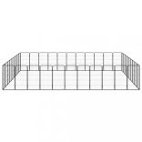 40-paneles fekete porszórt acél kutyakennel 50 x 100 cm