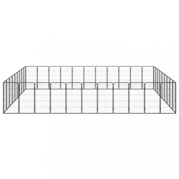 40-paneles fekete porszórt acél kutyakennel 50 x 100 cm