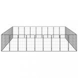 40-paneles fekete porszórt acél kutyakennel 50 x 100 cm