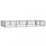 12-paneles fekete porszórt acél kutyakennel 100 x 50 cm