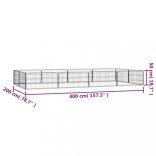 12-paneles fekete porszórt acél kutyakennel 100 x 50 cm