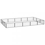 16-paneles fekete porszórt acél kutyakennel 100 x 50 cm