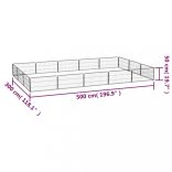 16-paneles fekete porszórt acél kutyakennel 100 x 50 cm