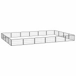 20-paneles fekete porszórt acél kutyakennel 100 x 50 cm