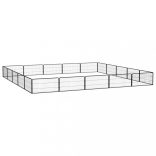 20-paneles fekete porszórt acél kutyakennel 100 x 50 cm