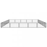 24 paneles fekete porszórt acél kutyakennel 100 x 50 cm