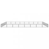 28-paneles fekete porszórt acél kutyakennel 100 x 50 cm