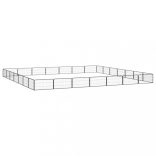 28-paneles fekete porszórt acél kutyakennel 100 x 50 cm