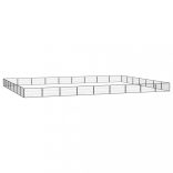 32-paneles fekete porszórt acél kutyakennel 100 x 50 cm