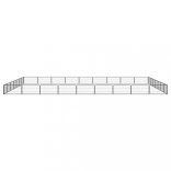 32-paneles fekete porszórt acél kutyakennel 100 x 50 cm