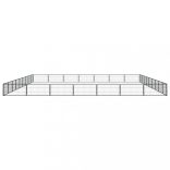 32-paneles fekete porszórt acél kutyakennel 100 x 50 cm