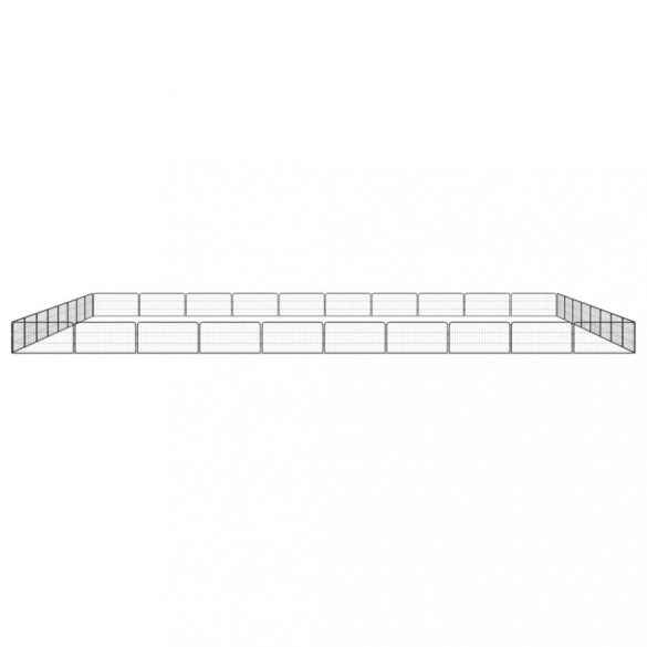 36-paneles fekete porszórt acél kutyakennel 100 x 50 cm