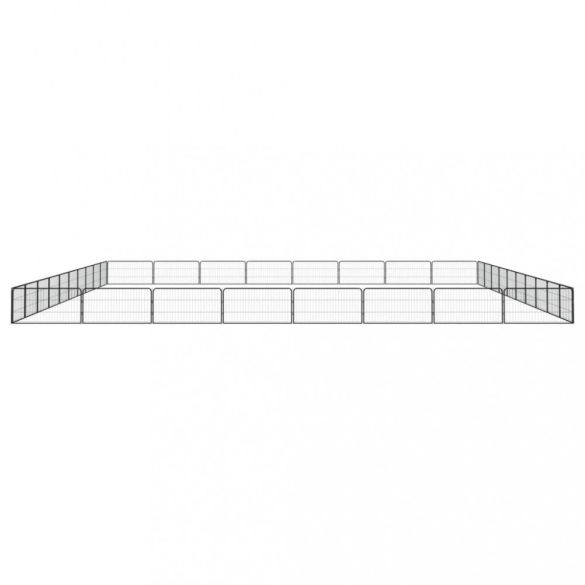 36-paneles fekete porszórt acél kutyakennel 100 x 50 cm