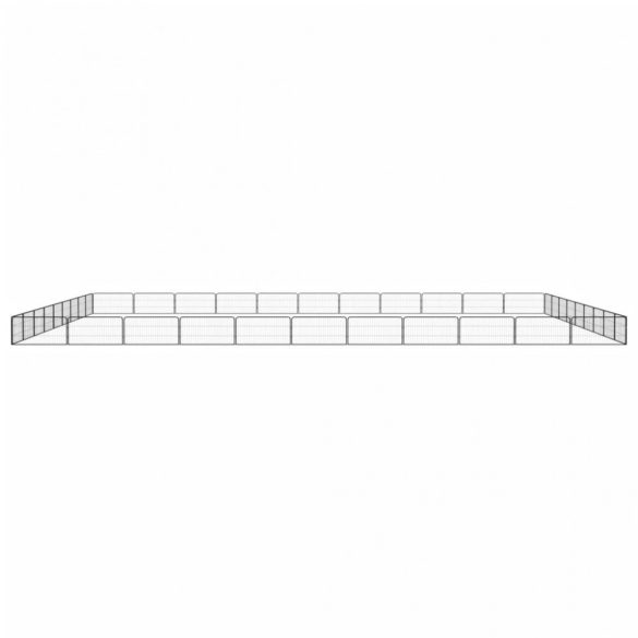 40-paneles fekete porszórt acél kutyakennel 100 x 50 cm