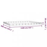 40-paneles fekete porszórt acél kutyakennel 100 x 50 cm