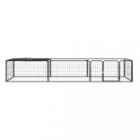 8-paneles fekete porszórt acél kutyakennel 100 x 50 cm