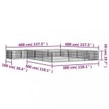 16-paneles fekete porszórt acél kutyakennel 100 x 50 cm