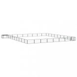 36-paneles fekete porszórt acél kutyakennel 100 x 50 cm