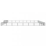 36-paneles fekete porszórt acél kutyakennel 100 x 50 cm