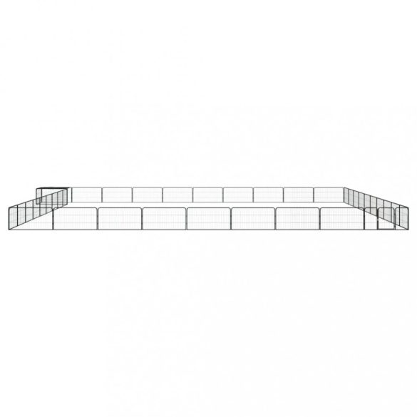 40-paneles fekete porszórt acél kutyakennel 100 x 50 cm